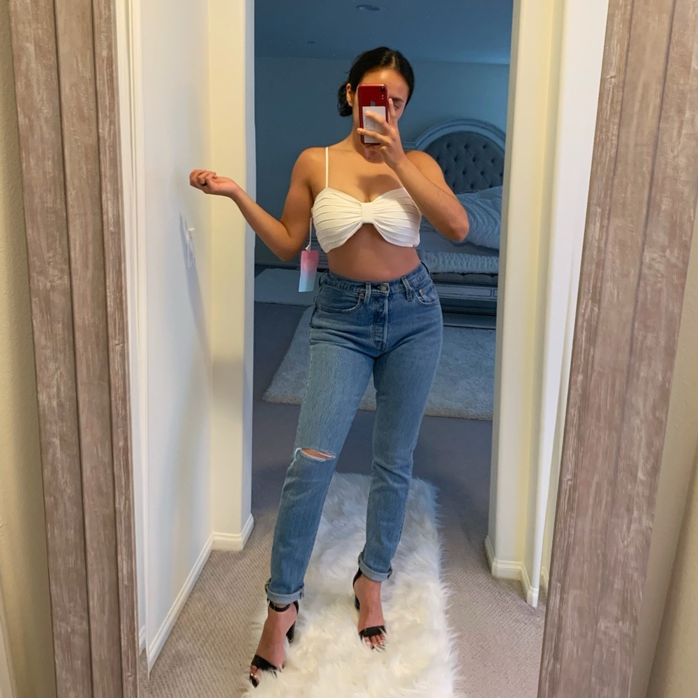White top. All three sizes available! S, M, and L